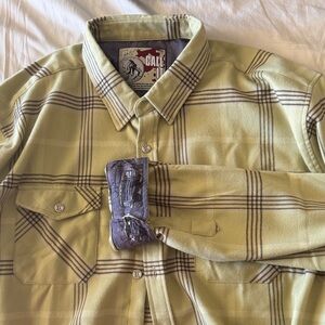 Olive Plaid Flannel Men's Casual Shirt